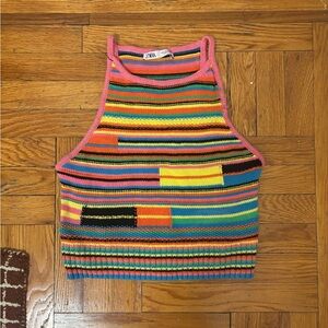 Zara Colorful Striped Knit Top